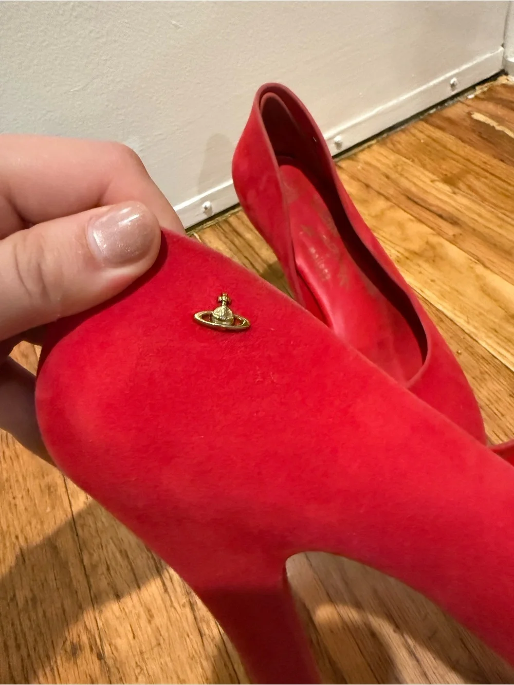 Vivienne Westwood x Melissa size 8 comfy Red Round-Toe High Heels